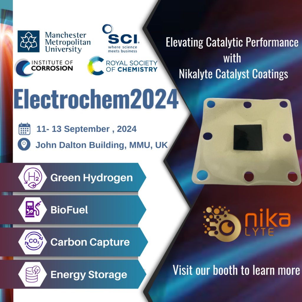 Nikalyte to exhibit at Electrochem 2024