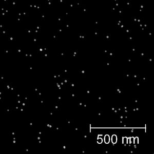 TEM image of Iron Oxide Nanoparticles generated using gas phase synthesis