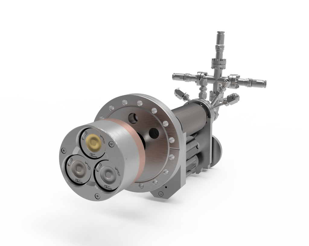 Three source sputter head for alloy nanoparticles