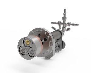 Three source sputter head for alloy nanoparticles